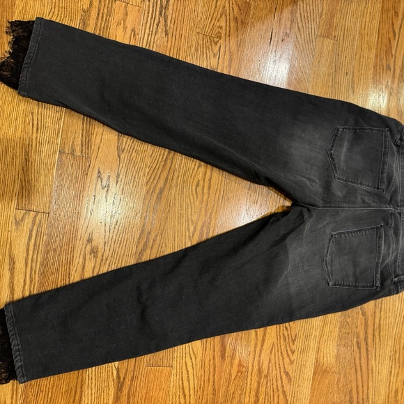 WHBM The Skinny Ankle Lace Hem Black Wash Denim Jeans in Size 12 - Picture 7 of 10